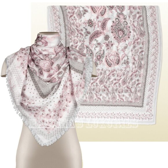 GUCCI SCARF PAISLEY PRINT MODAL SILK SHAWL MULTI COLORED sz 55" x 98" - Picture 1 of 9